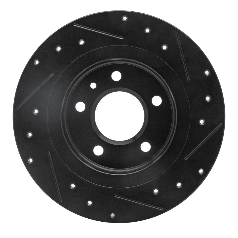 Buick Verano Brake Rotor (1) - Rear Left - R1 Concepts - Drilled & Slotted - Black - `11-`19